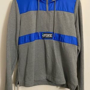 Pink 3/4 zip up hooded sweater